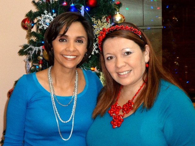 News Anchor Maria Rosa Lucchini with Evelyn Brooks 