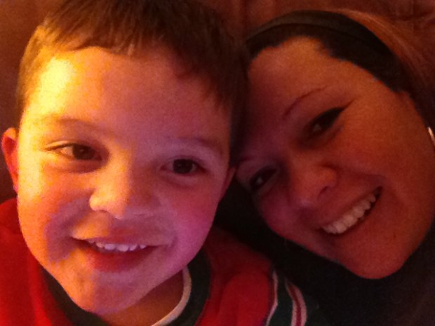 Tyler & mommy two minutes passed midnight;) We did it!!