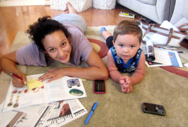 When my little Tyler comes in the studio, he wants to work too!