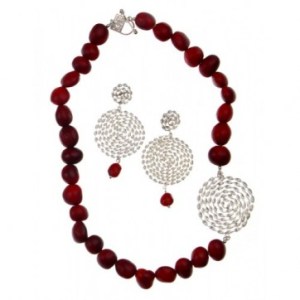 Hand-made sterling silver passion red necklace - Available online for $245 -http://www.ebrooksdesigns.com/product/nazca-infinity-earrings-with-matching-nazca-necklace-2 
